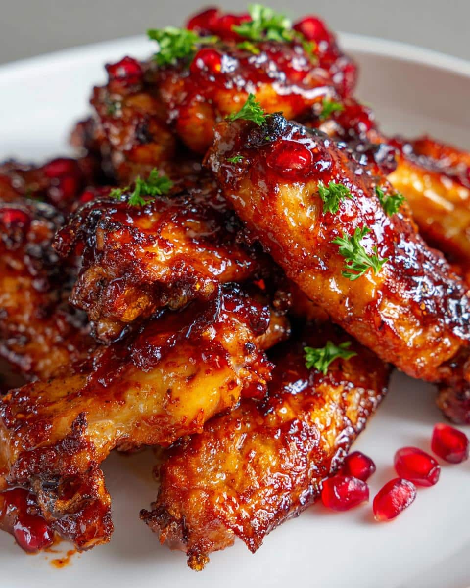 New Year Pomegranate-Glazed Chicken Wings - detail 2