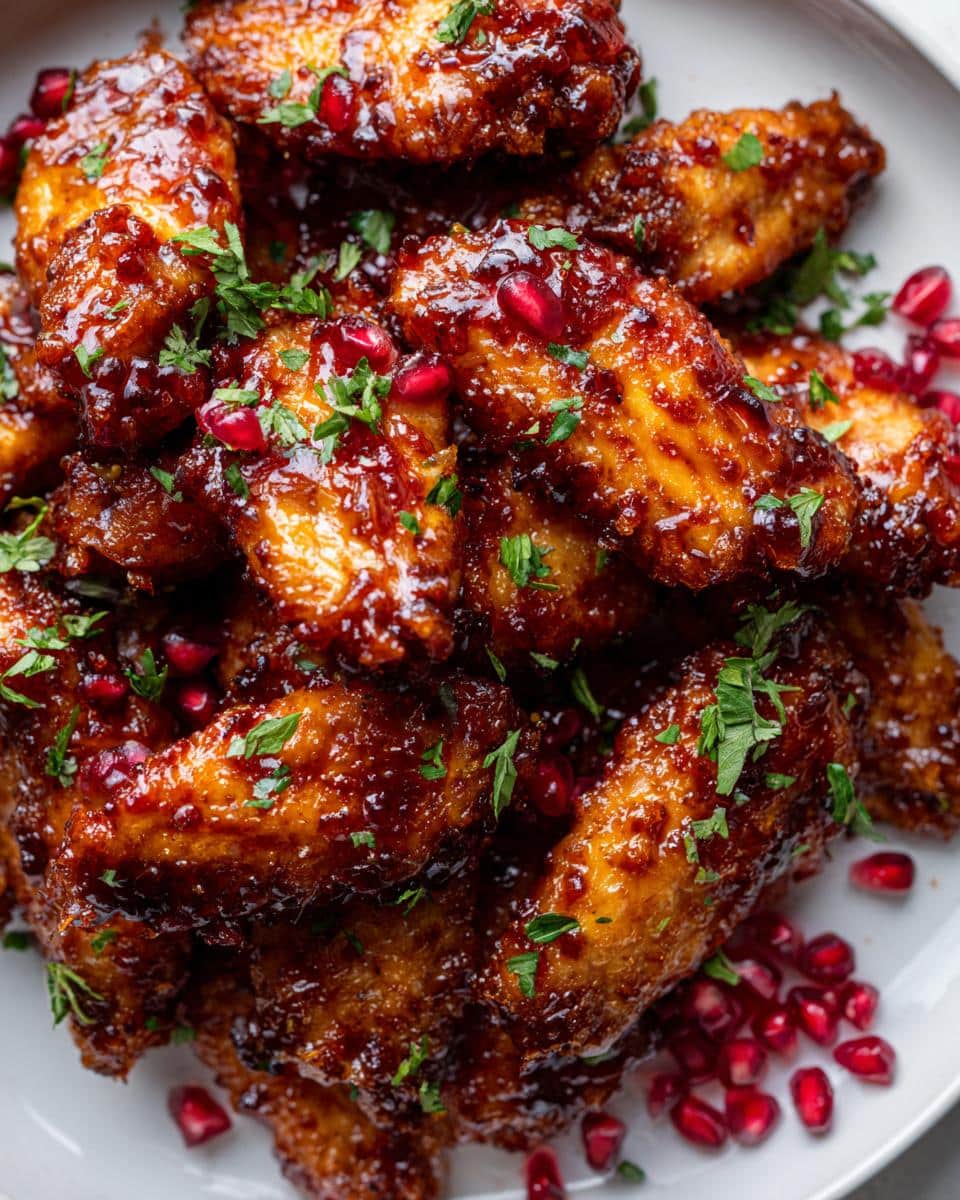 New Year Pomegranate-Glazed Chicken Wings - detail 3
