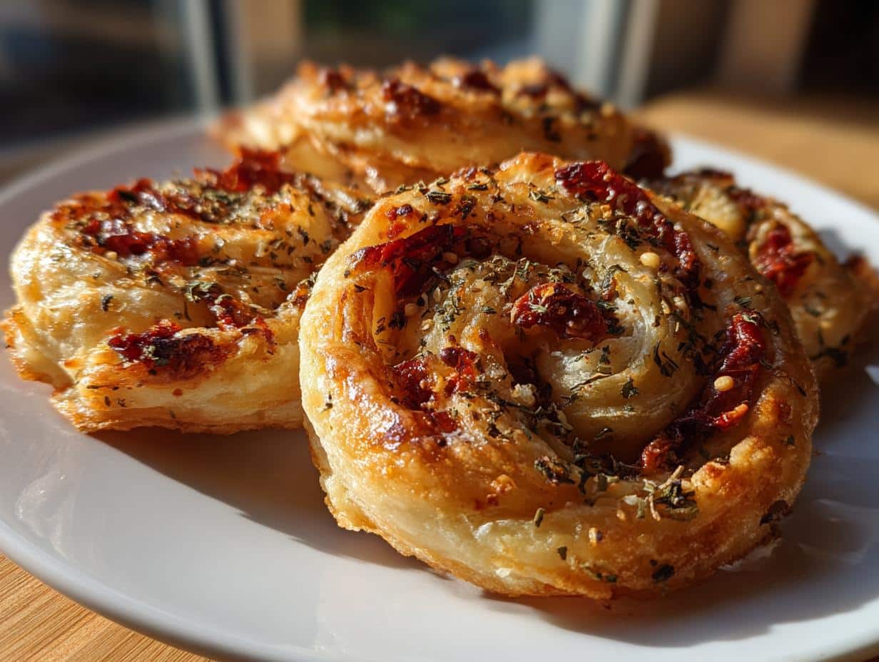 New Year Savory Palmiers with Sun-Dried Tomato