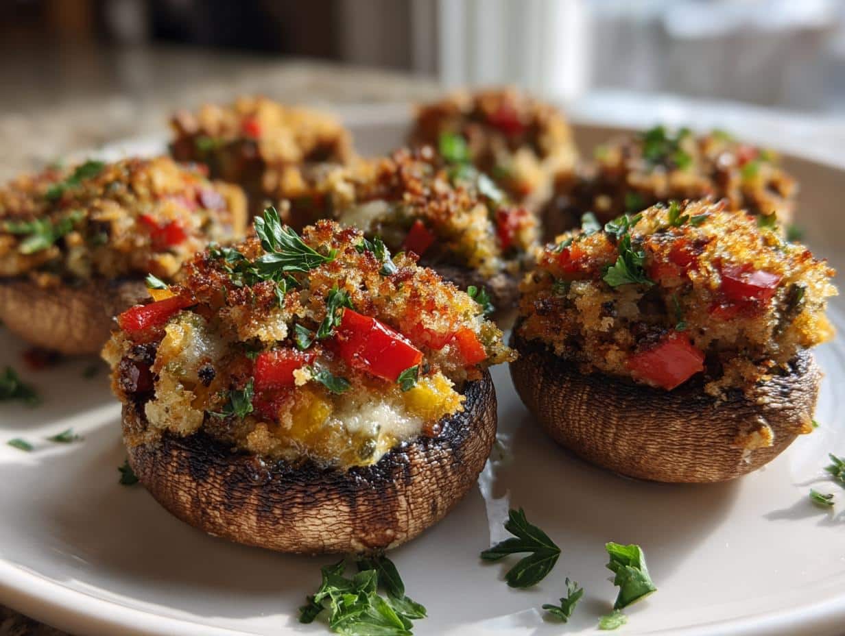 New Year Stuffed Mushroom Confetti Caps