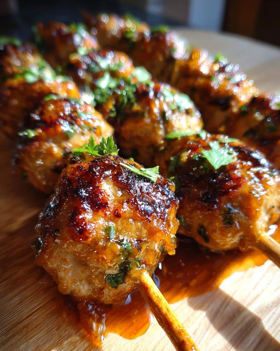 New Year Thai Coconut Curry Meatball Skewers - detail 1
