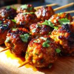 New Year Thai Coconut Curry Meatball Skewers