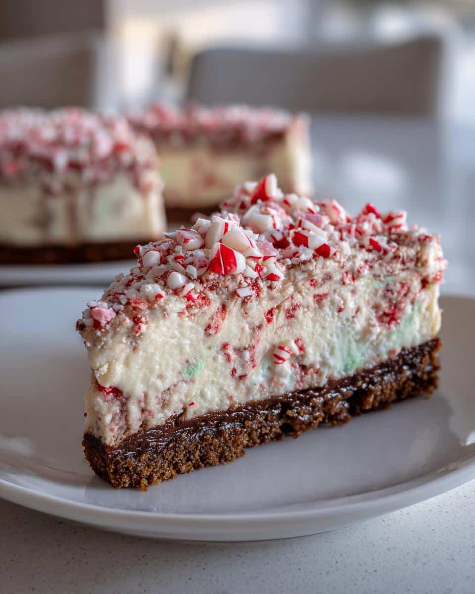 Peppermint-Chocolate Christmas Cheesecake - detail 2
