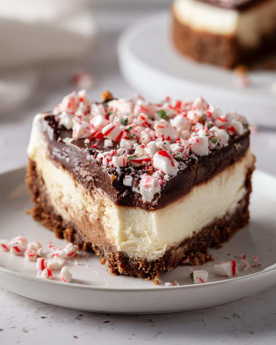 Peppermint-Chocolate Christmas Cheesecake - detail 3
