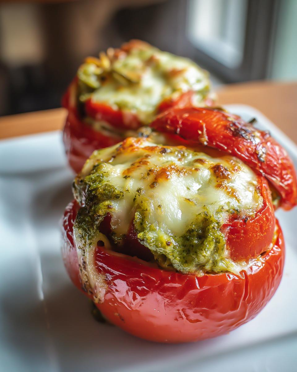 Pesto Pasta Stuffed Tomatoes - detail 1