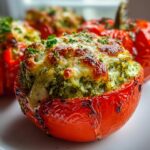 Pesto Pasta Stuffed Tomatoes