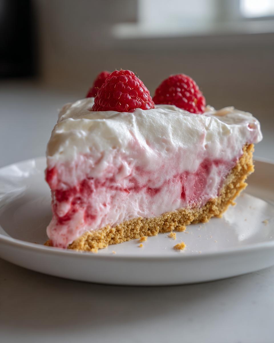 Raspberry Cream Cheese Cloud Pie - detail 1