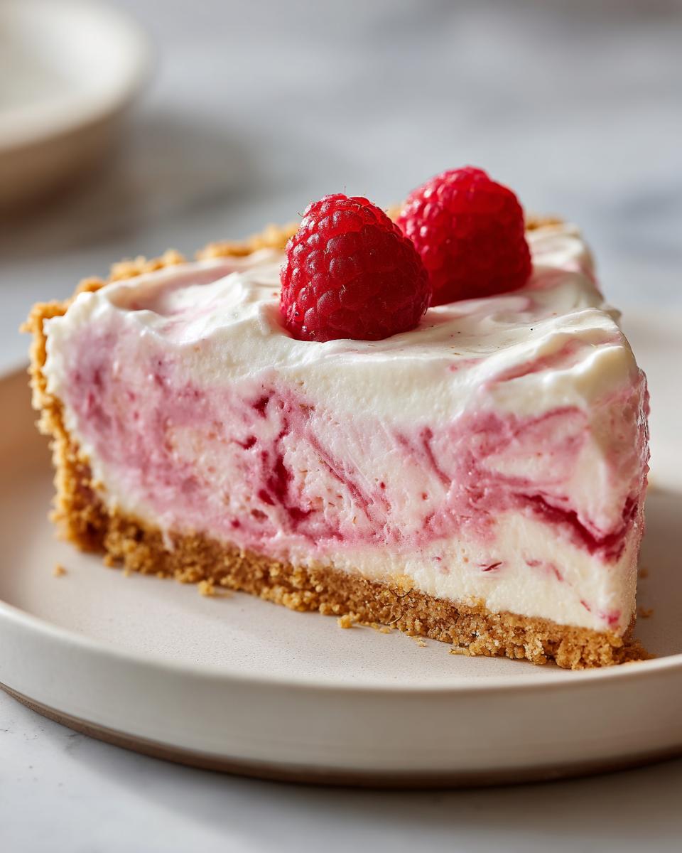 Raspberry Cream Cheese Cloud Pie - detail 2