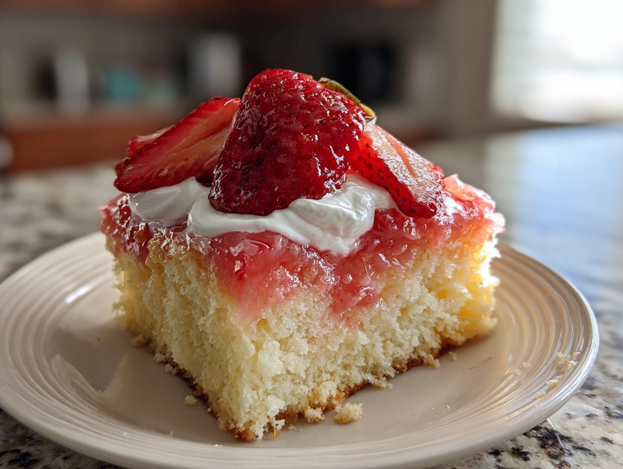 Strawberry Lemonade Poke Cake
