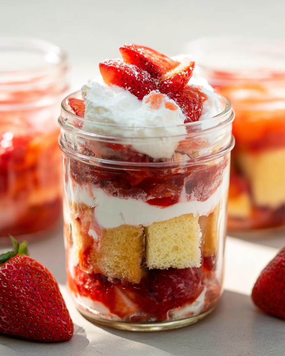 Irresistible Strawberry Shortcake Trifle in a Jar for 12 Blissful Bites 7 Strawberry Shortcake Trifle in a Jar - detail 1