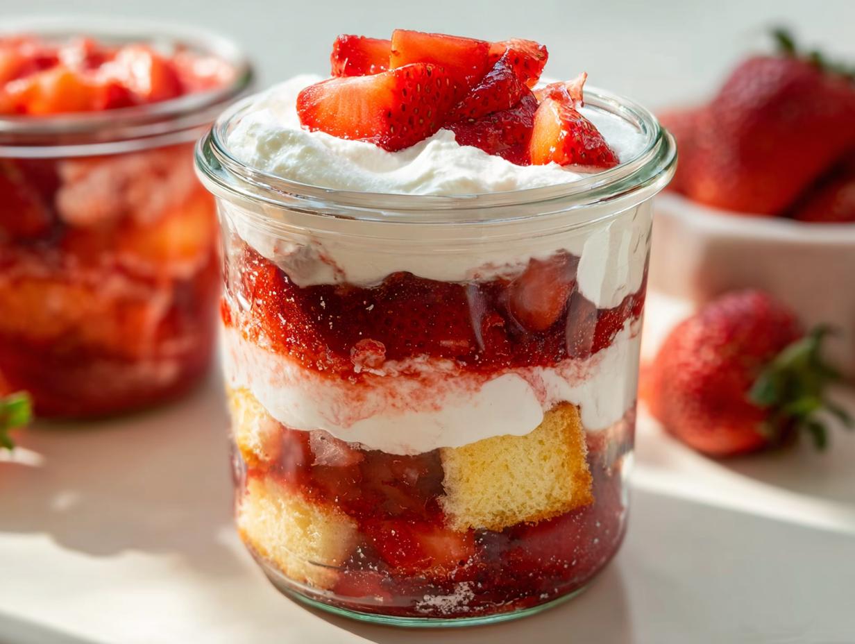 Irresistible Strawberry Shortcake Trifle in a Jar for 12 Blissful Bites 6 Strawberry Shortcake Trifle in a Jar
