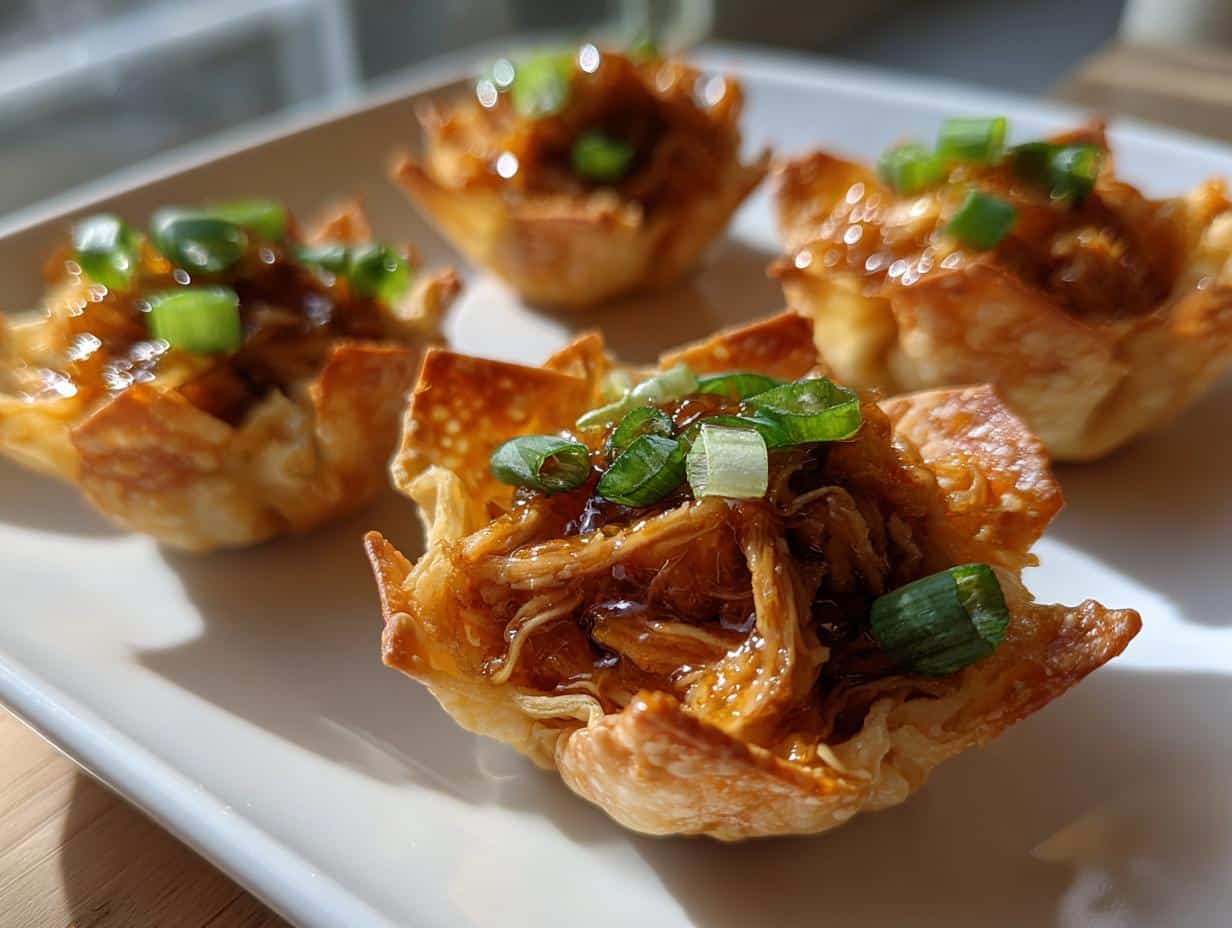 Sweet Chili Chicken Wonton Cups