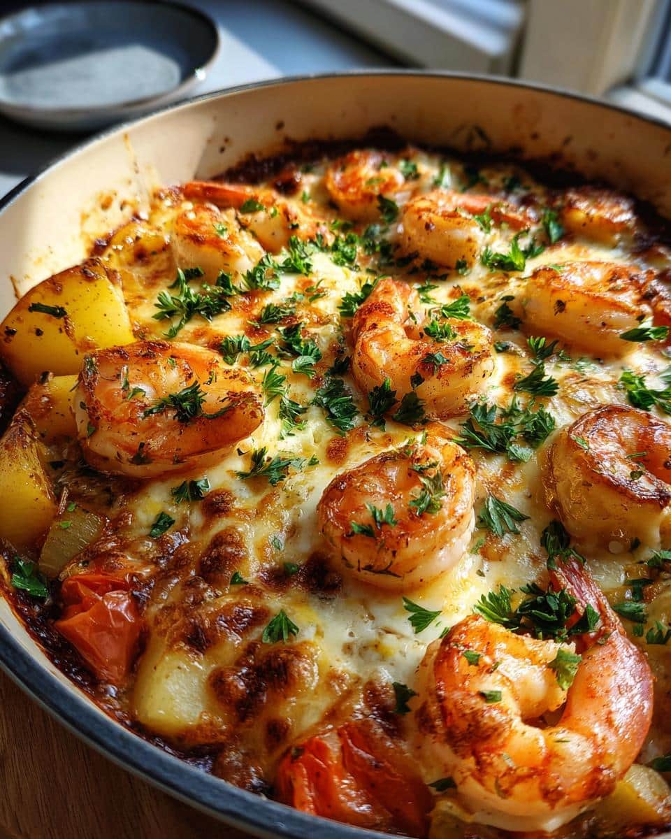 Baked Shrimp with Cheesy Winter Vegetables - detail 1