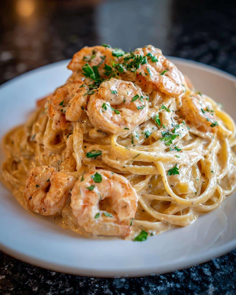 Creamy Garlic Shrimp Alfredo Pasta - detail 4