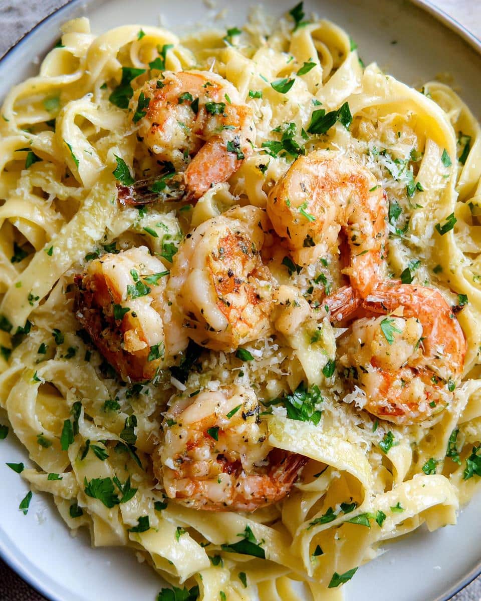 Creamy Lemon Garlic Shrimp Pasta - detail 1