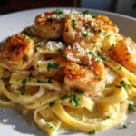 Creamy Lemon Garlic Shrimp Pasta