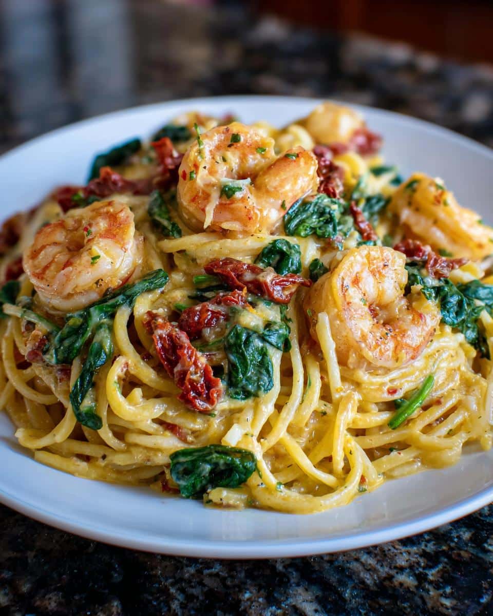 Creamy Tuscan Shrimp Pasta - detail 1