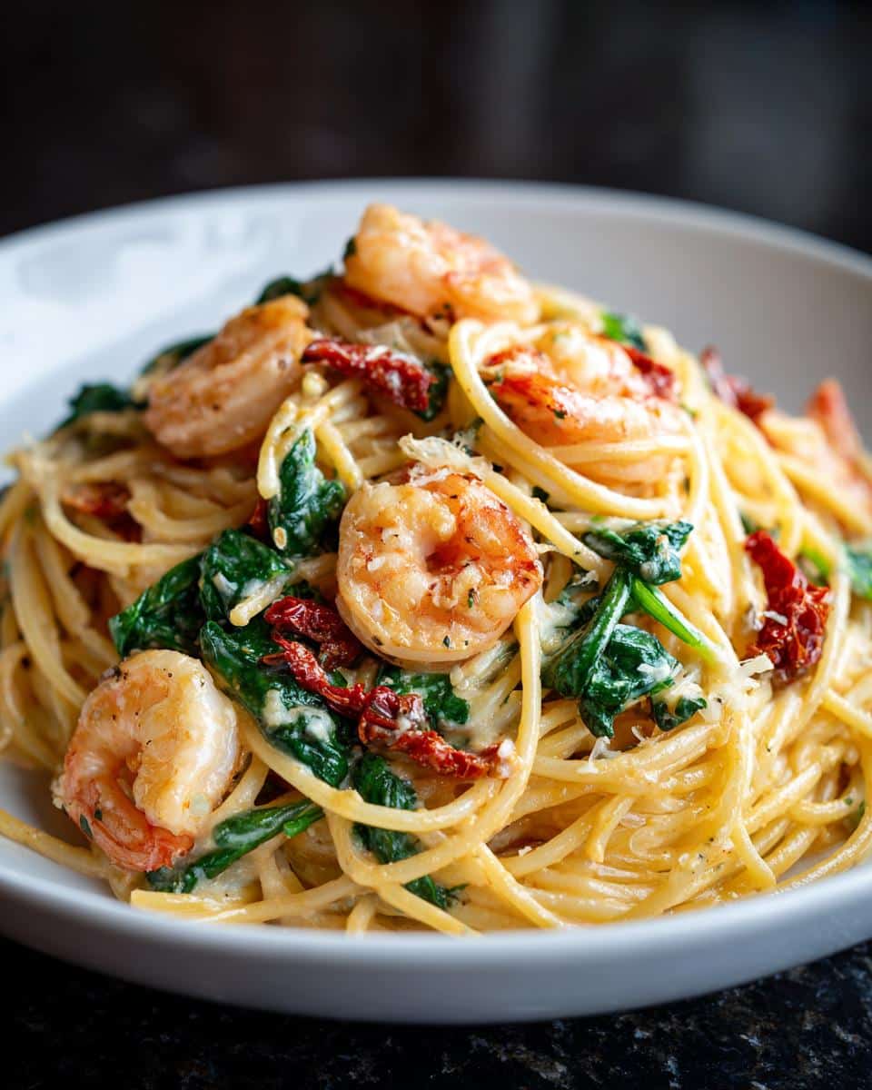 Creamy Tuscan Shrimp Pasta - detail 2