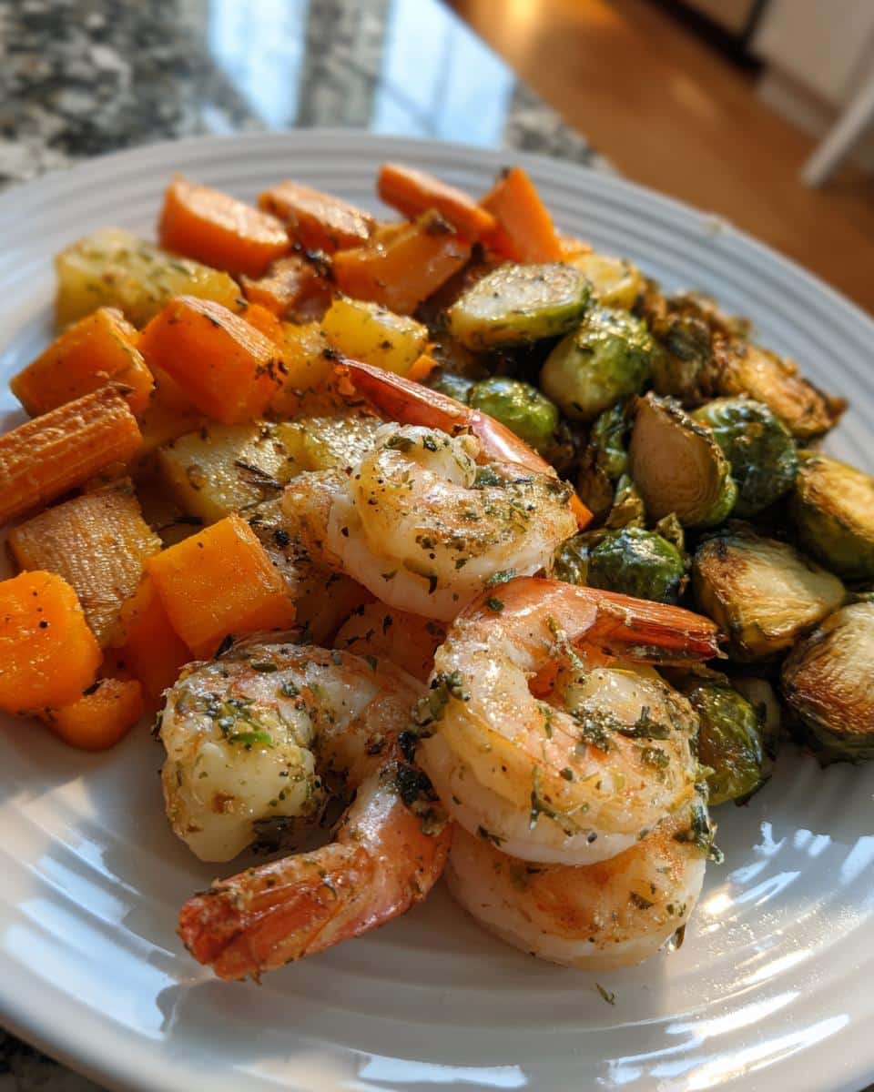 Garlic Butter Shrimp with Roasted Winter Vegetables - detail 2