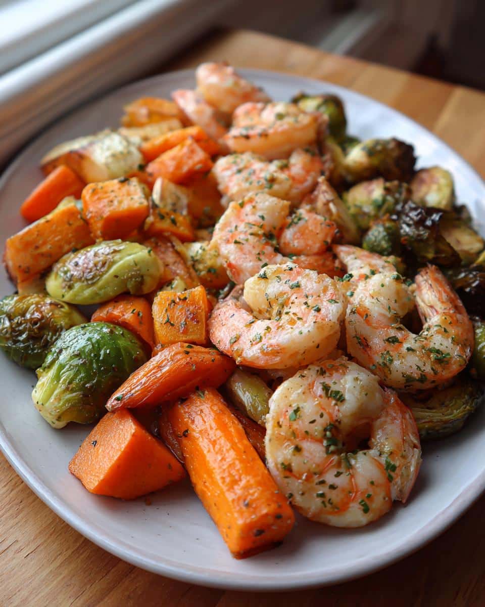 Garlic Butter Shrimp with Roasted Winter Vegetables - detail 4