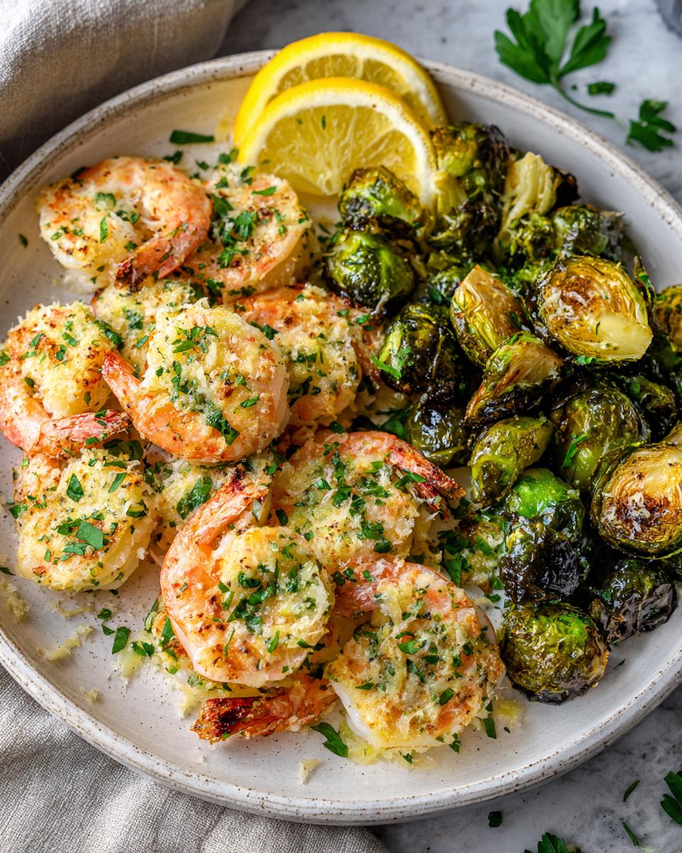 Garlic Parmesan Baked Shrimp with Brussels Sprouts - detail 1