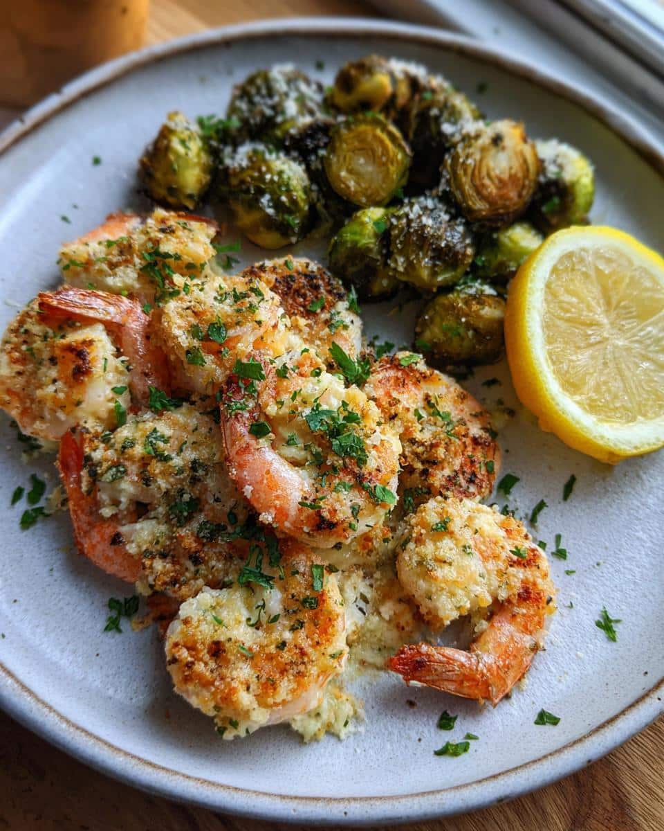 Garlic Parmesan Baked Shrimp with Brussels Sprouts - detail 3