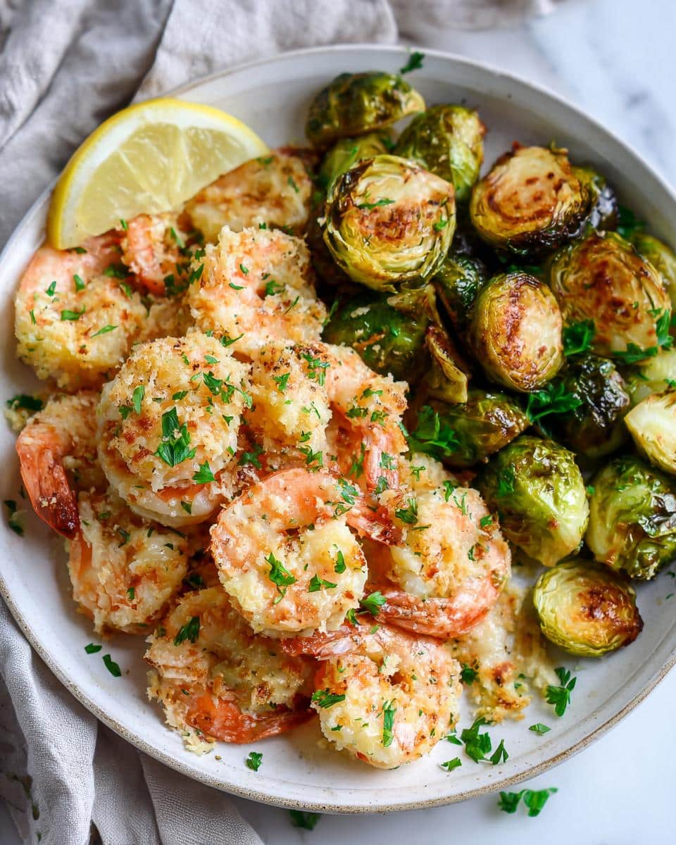 Garlic Parmesan Baked Shrimp with Brussels Sprouts - detail 4