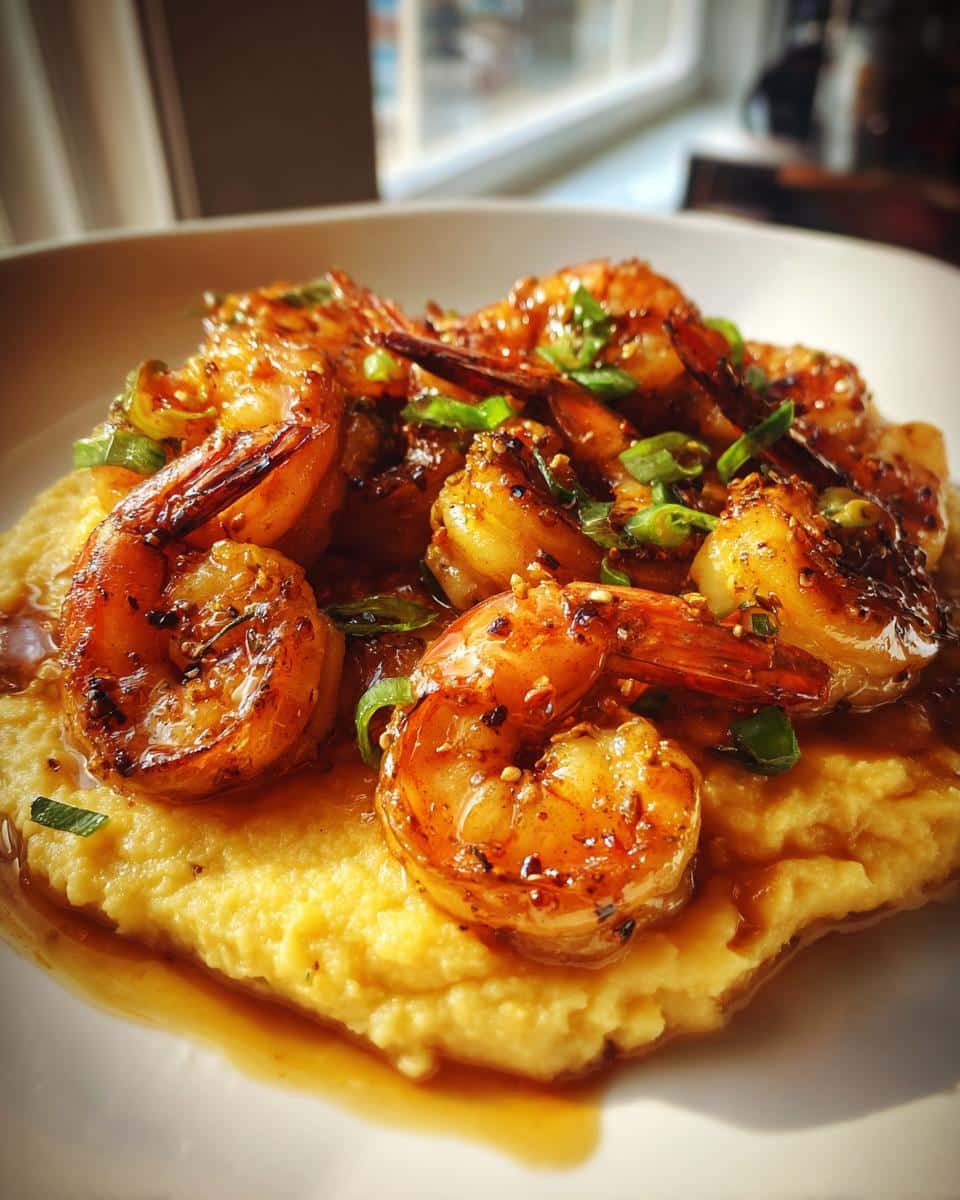 Honey Garlic Glazed Shrimp with Sweet Potato Mash - detail 2