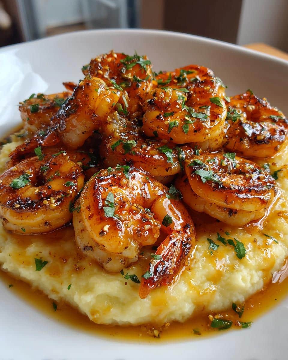 Honey Garlic Glazed Shrimp with Sweet Potato Mash - detail 3