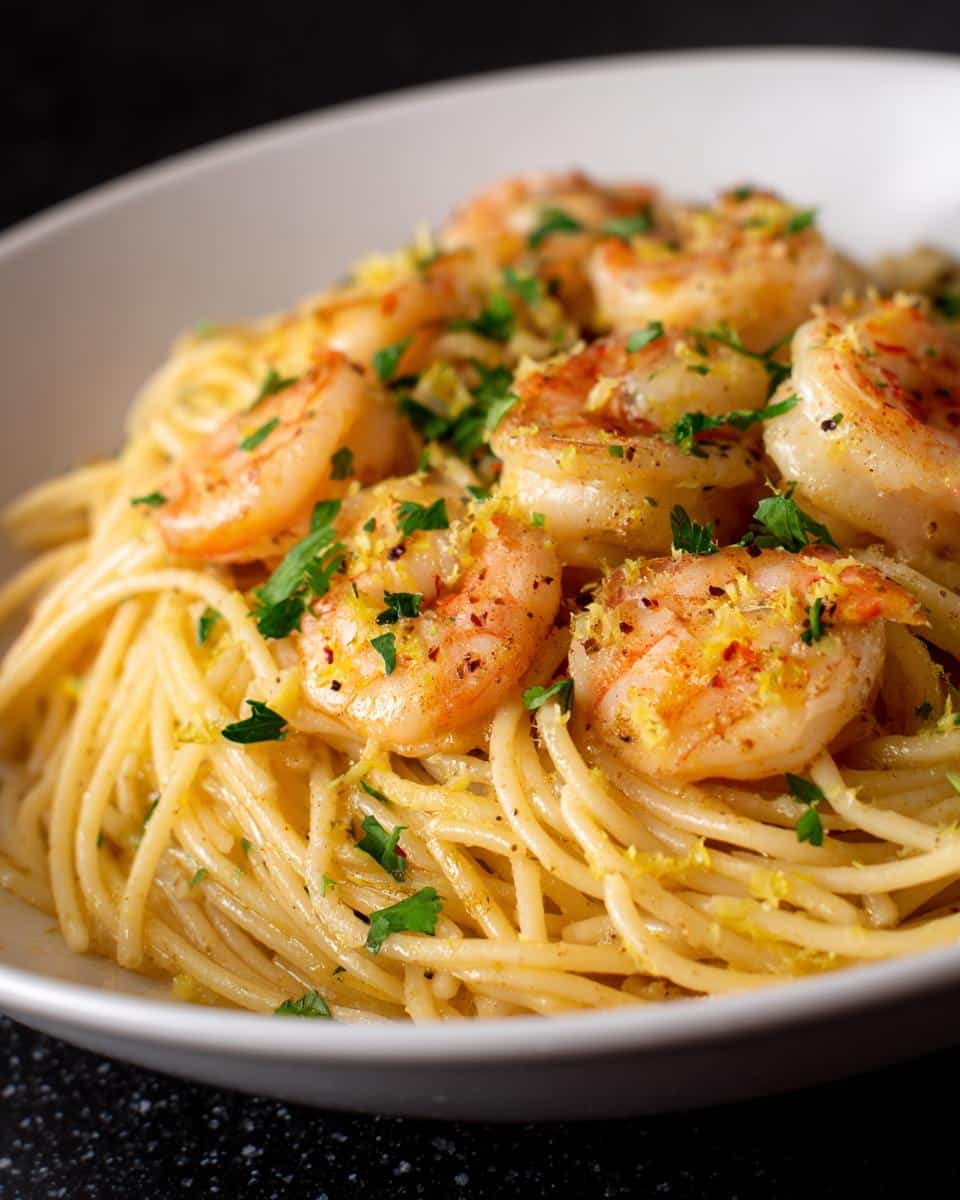 Lemon Butter Shrimp Spaghetti - detail 1