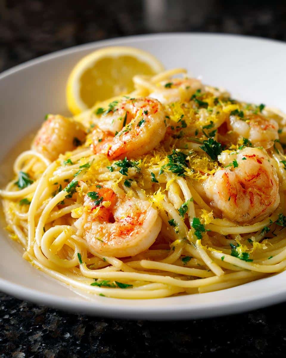 Lemon Butter Shrimp Spaghetti - detail 2
