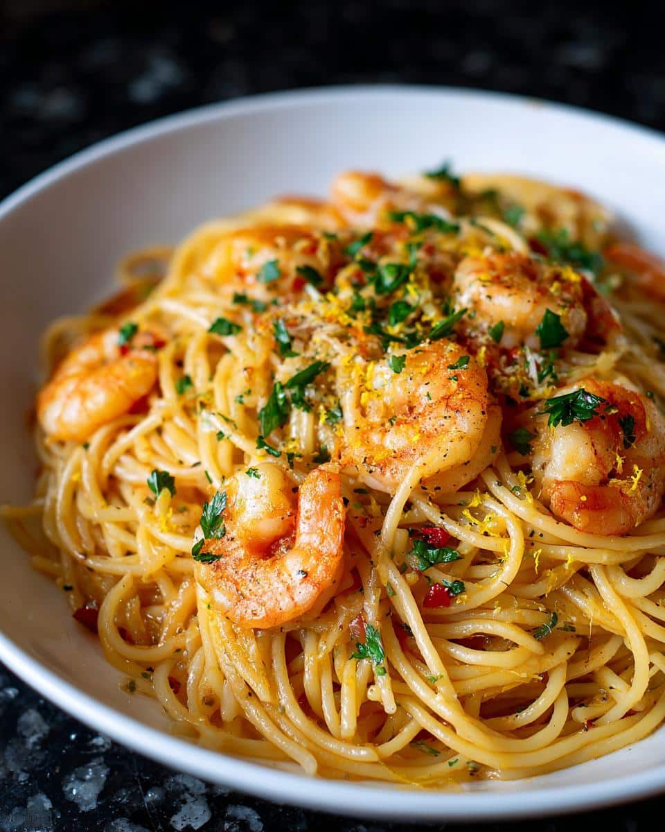 Lemon Butter Shrimp Spaghetti - detail 3