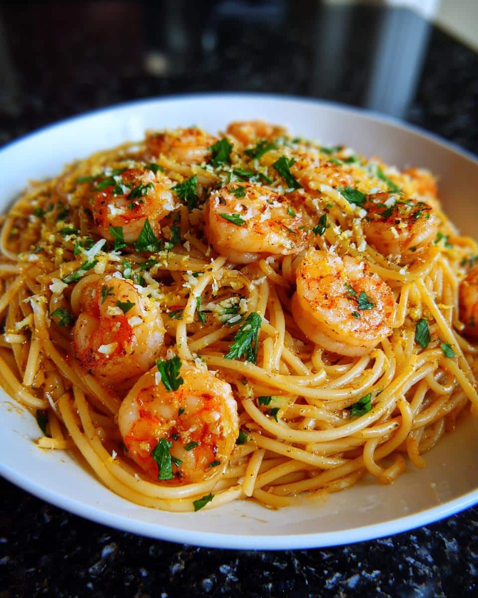 Lemon Butter Shrimp Spaghetti - detail 4