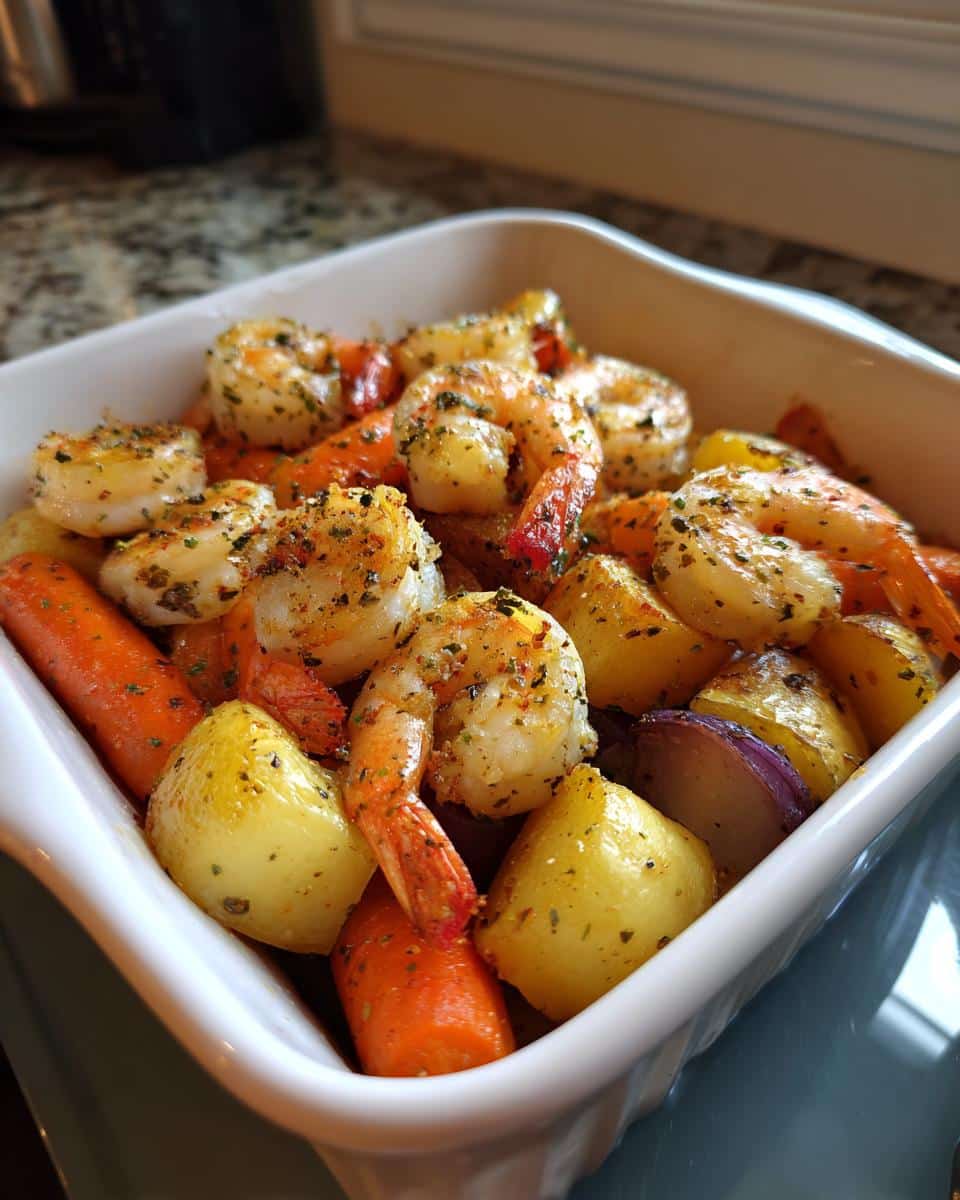 Lemon Herb Shrimp with Roasted Root Vegetables - detail 1