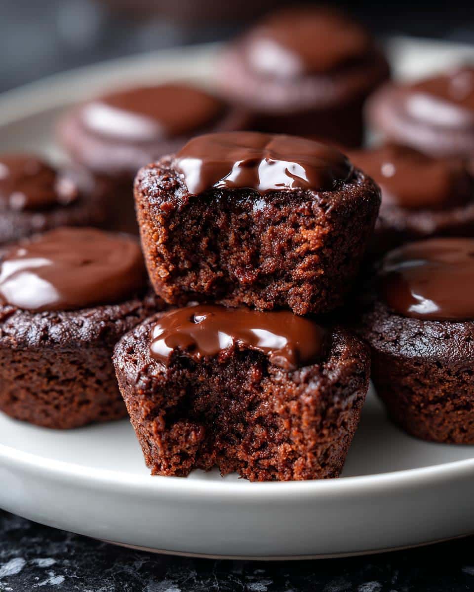 Mini brownie bites with ganache - detail 1