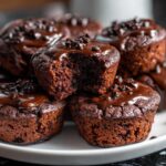 Mini brownie bites with ganache