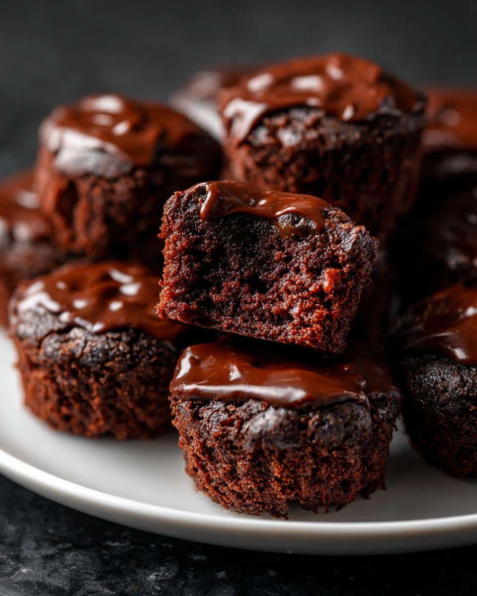 Mini brownie bites with ganache - detail 2