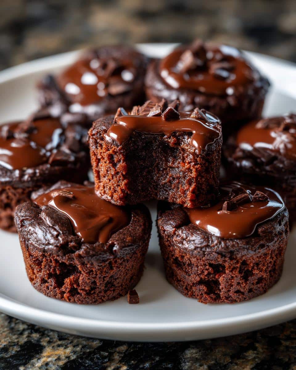 Mini brownie bites with ganache - detail 3