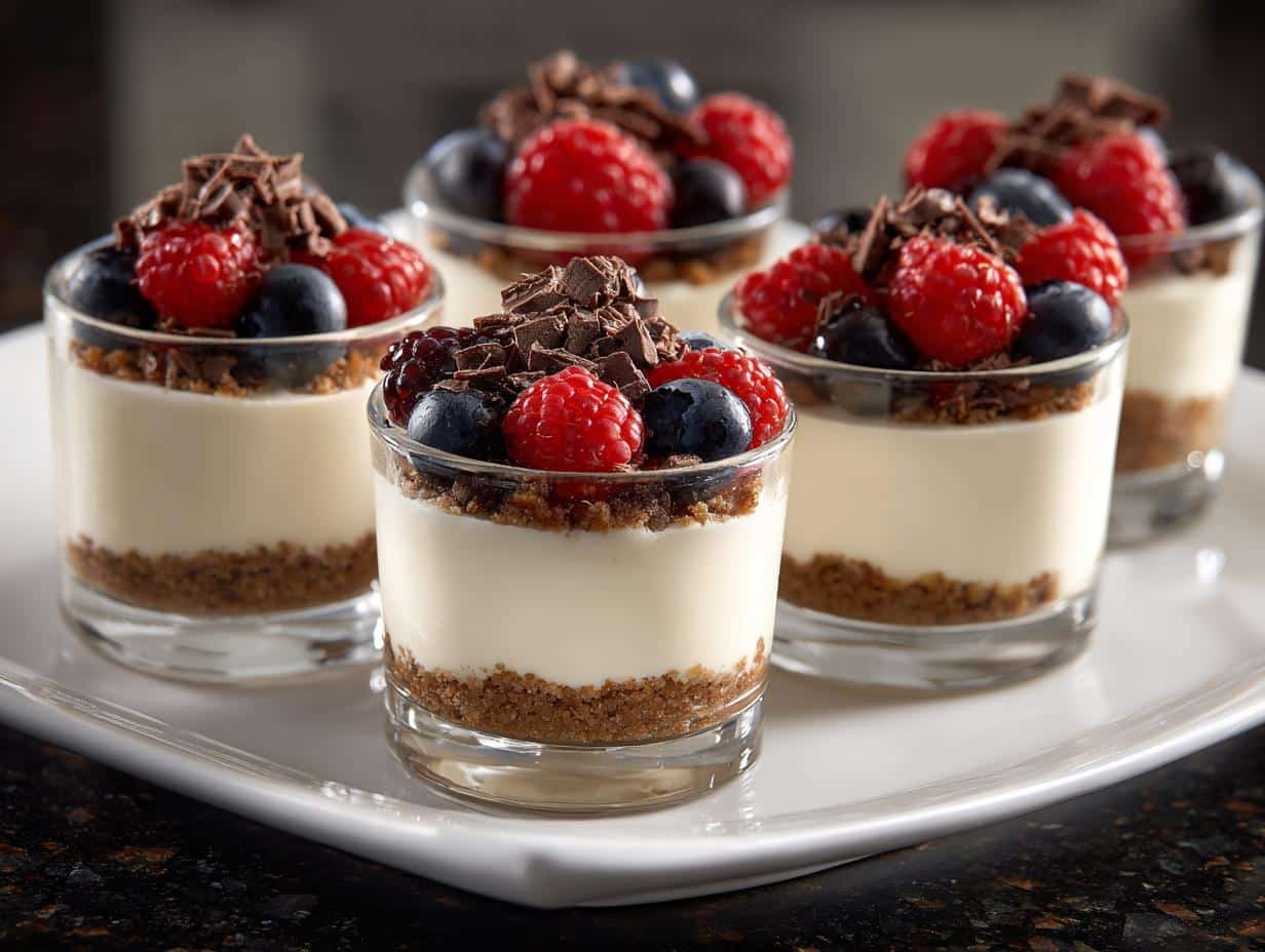 Mini cheesecake dessert shots