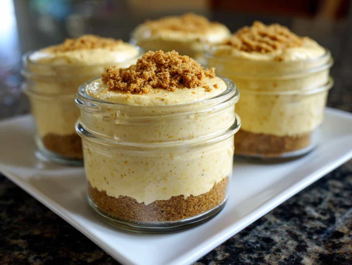 Mini cheesecake in jars
