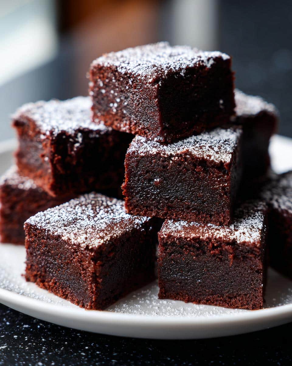 Mini chocolate cake squares - detail 3