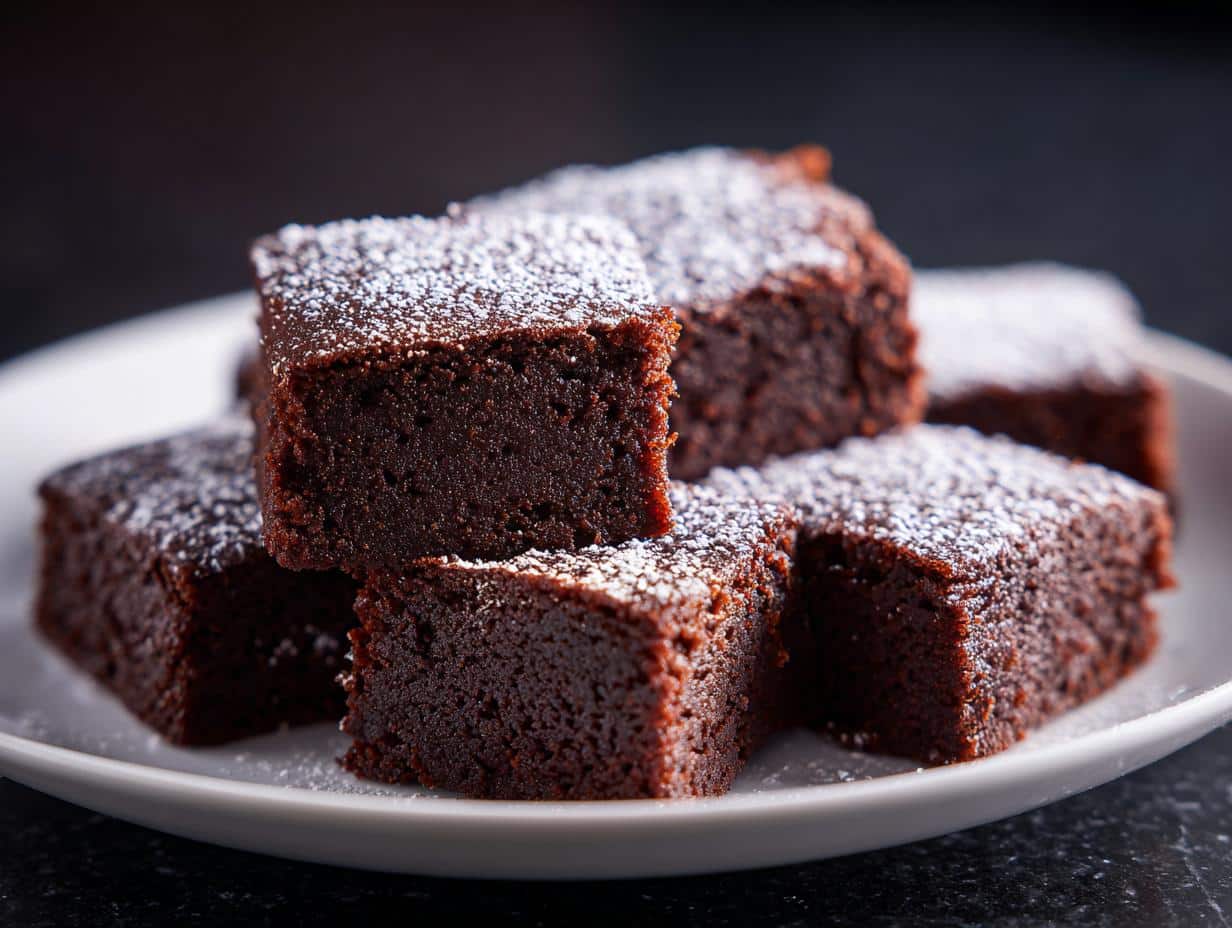 Mini chocolate cake squares