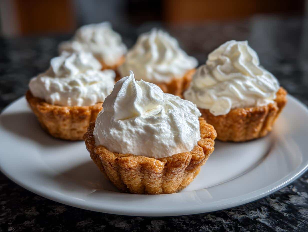 Mini cookie cups with cream