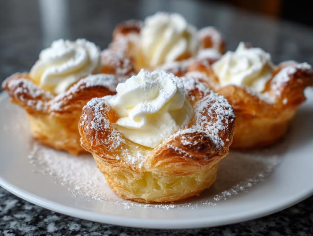 Mini cream pastry cups