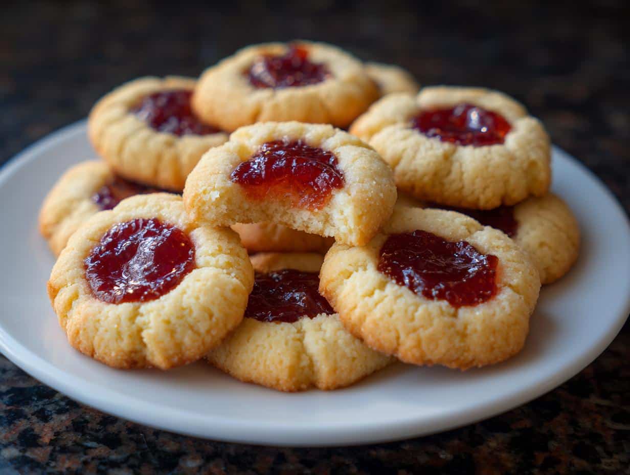 Mini jam-filled cookies