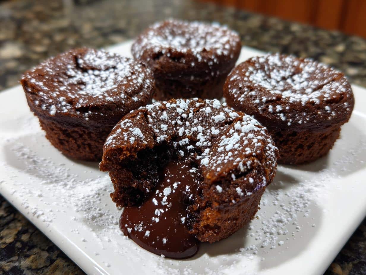 Mini molten lava cakes