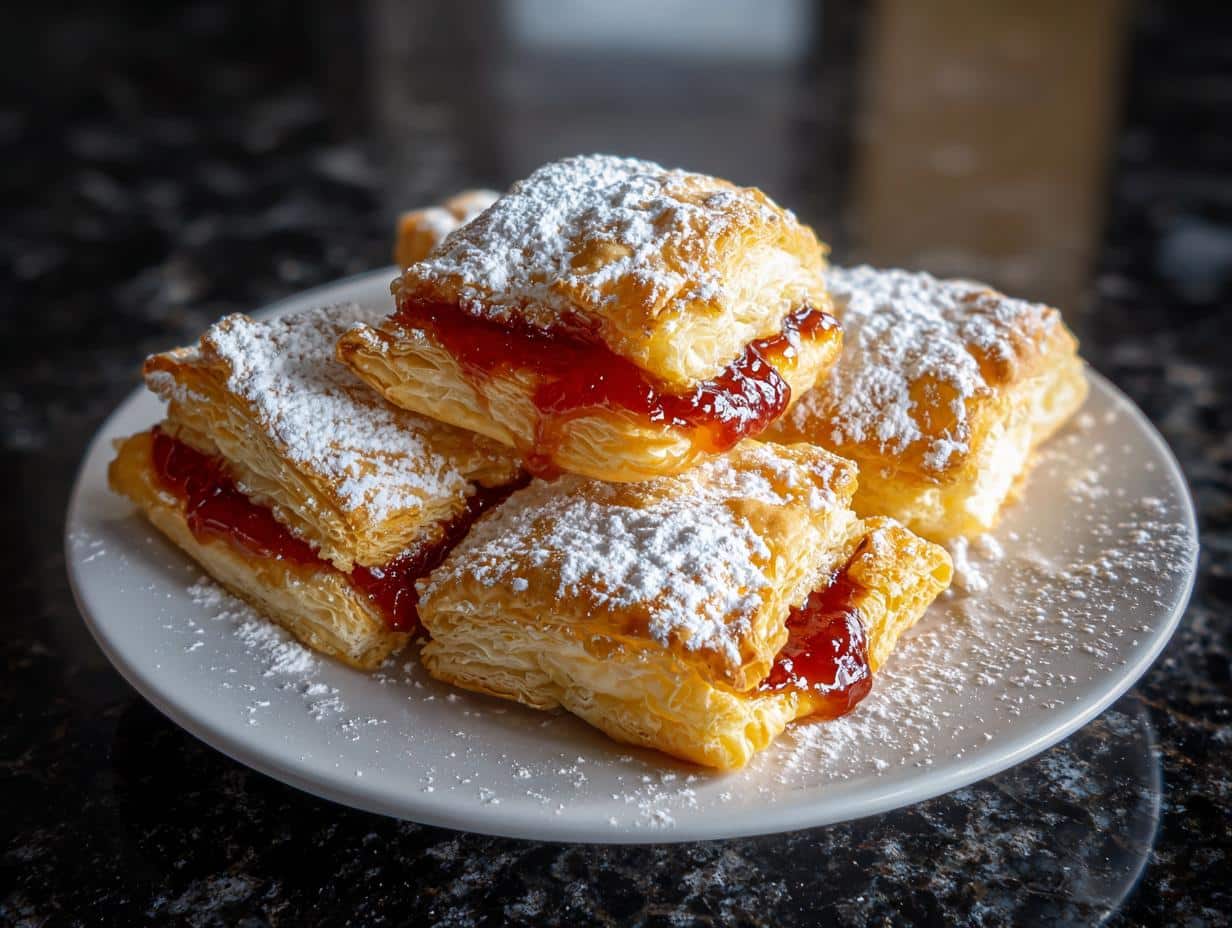 Mini puff pastry desserts