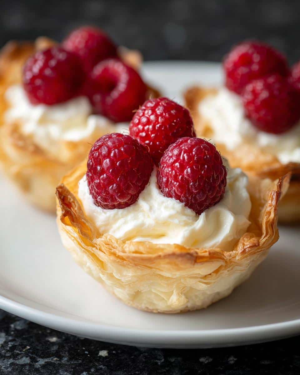 Mini raspberry cream cups - detail 2
