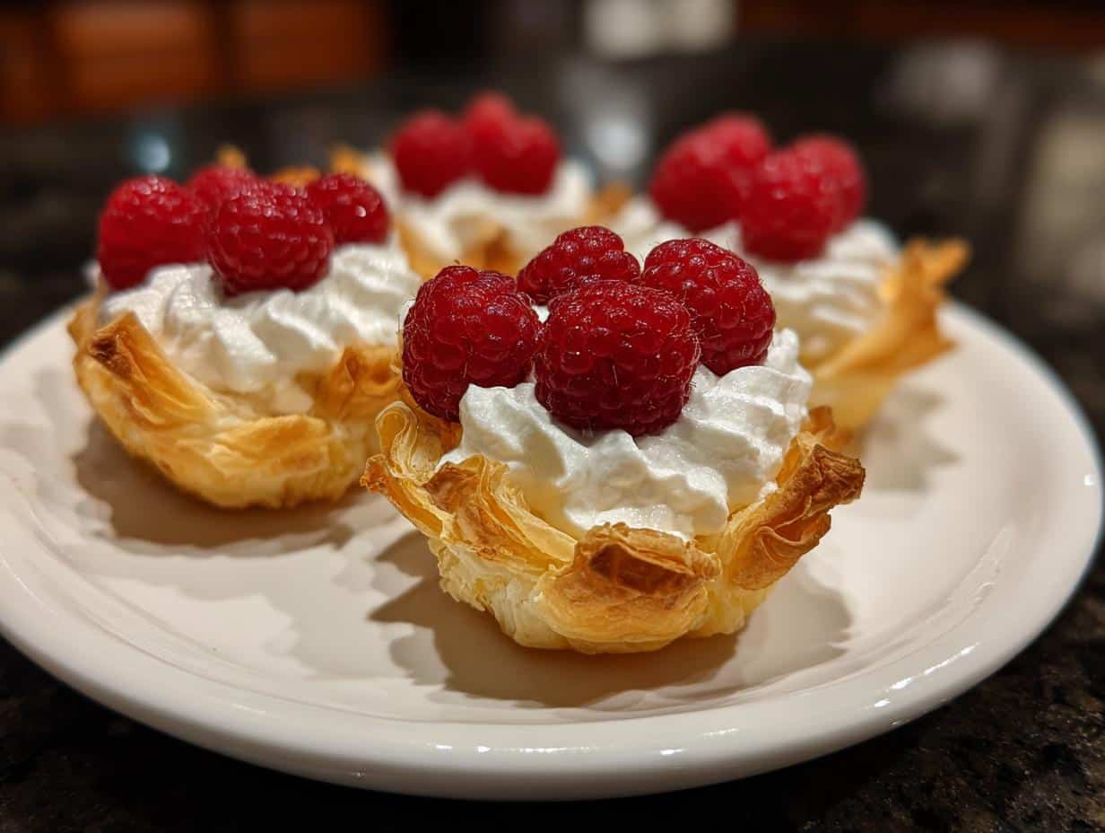 Mini raspberry cream cups