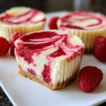Mini raspberry swirl cheesecake